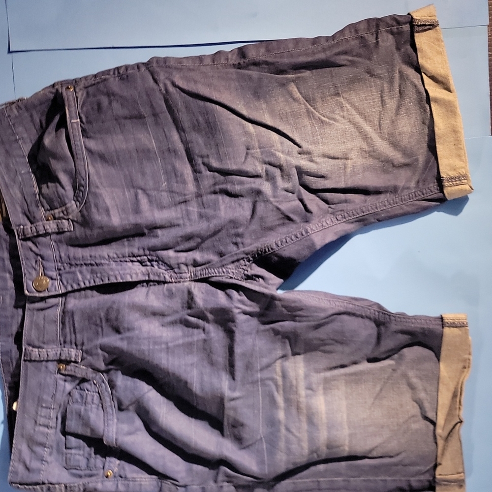 Blue denim shorts